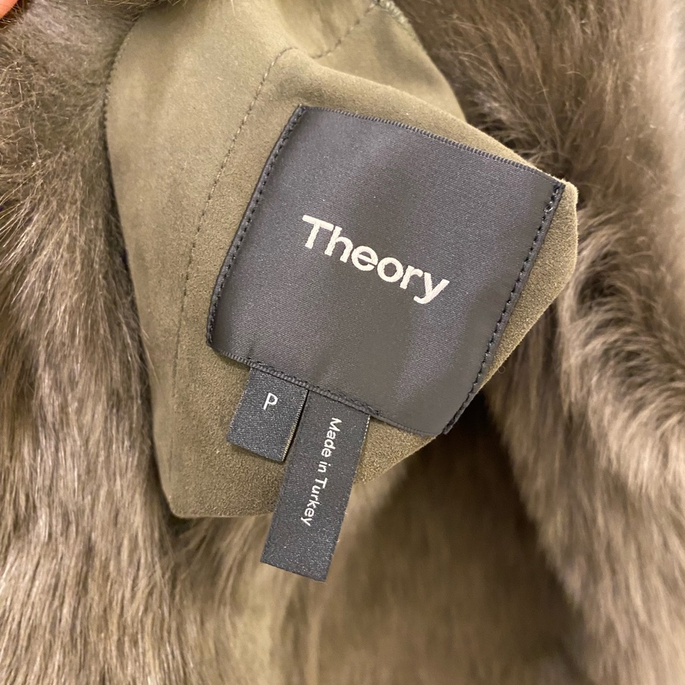Theory overlay lamb shearling fur leather reversible coat - Picture 4 of 9
